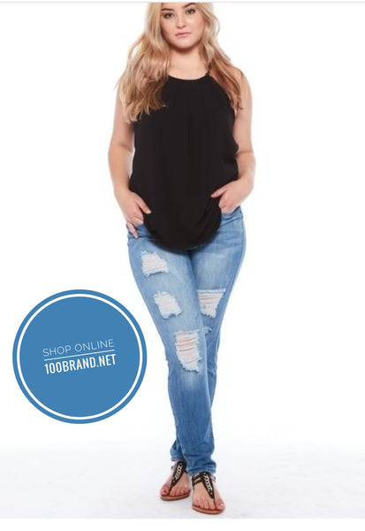 Plus Size Ripped Skinny Jeans – 100 Brand