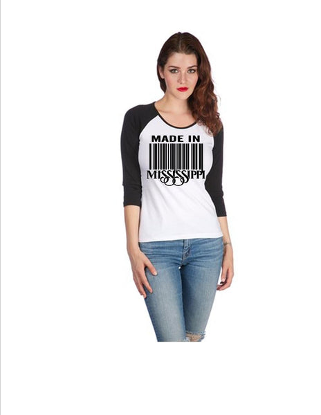 Made In MS Baseball tees(Unisex)